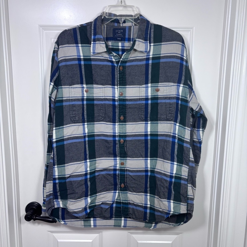 J. Crew Flannel Long Sleeve Button Up Shirt Men’s XL Plaid